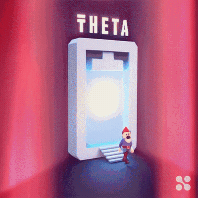 Cartoon Character Standing Before Theta Sign GIF