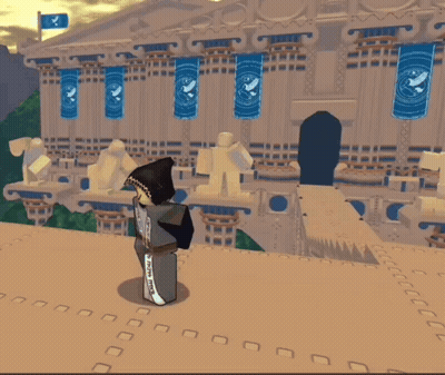 Cartoon Character Standing Before United Nations Banners GIF