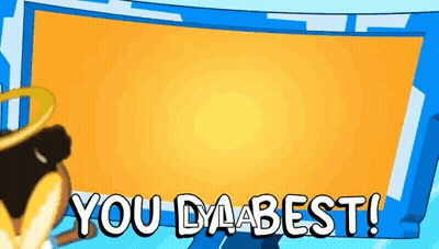 Cartoon Character Standing Before You Da Best Sign GIF