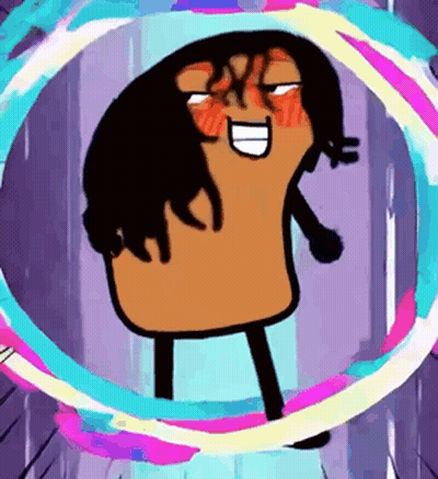Cartoon Character Standing In Circle With Hula Hoop GIF