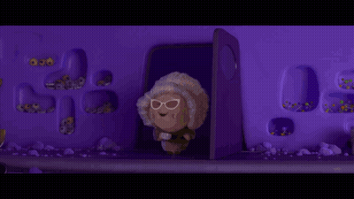 Cartoon Character Standing In Doorway Holding Cup GIF