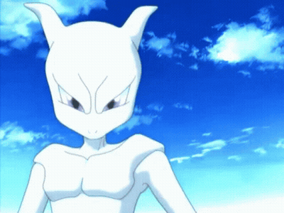 Cartoon Character Standing In Front Of Blue Sky With Clouds GIF