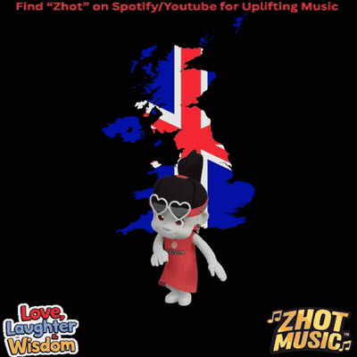 Cartoon Character Standing In Front Of British Map GIF