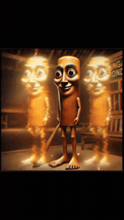 Cartoon Character Standing In Front Of Hong Kong Sign GIF