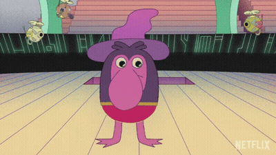 Cartoon Character Standing In Front Of Netflix Sign GIF