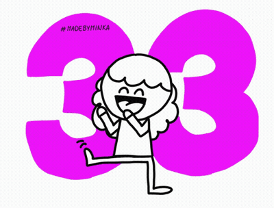 Cartoon Character Standing In Front Of Number 33 GIF