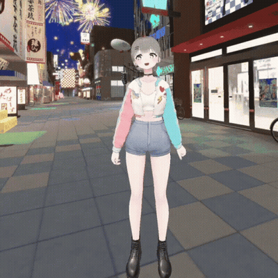 Cartoon Character Standing In Front Of Oishi Sign GIF