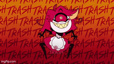 Cartoon Character Standing In Front Of Trash Background GIF