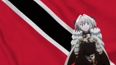 Cartoon Character Standing In Front Of Trinidad Flag GIF
