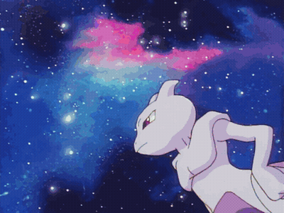 Cartoon Character Standing In Galaxy With Stars GIF
