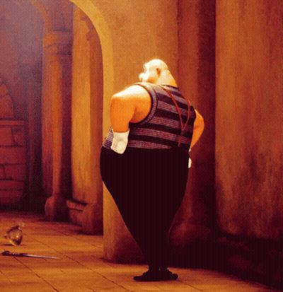 Cartoon Character Standing In Hallway GIF