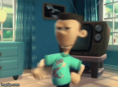 Cartoon Character Standing In Living Room GIF