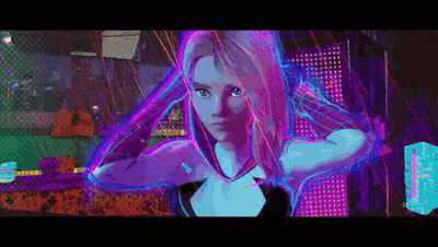 Cartoon Character Standing In Purple And Blue Background GIF