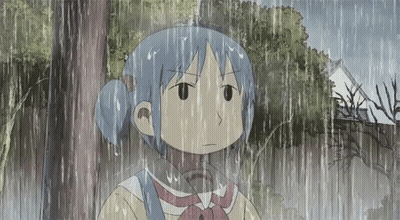 Cartoon Character Standing In Rain GIF