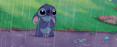 Cartoon Character Standing In Rain Sad Face GIF