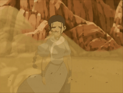 Cartoon Character Standing In Sand With Sword GIF