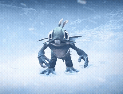 Cartoon Character Standing In Snowy Area GIF