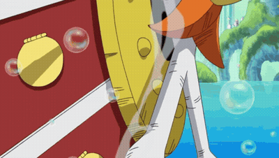 Cartoon Character Standing In Water With Bubbles GIF