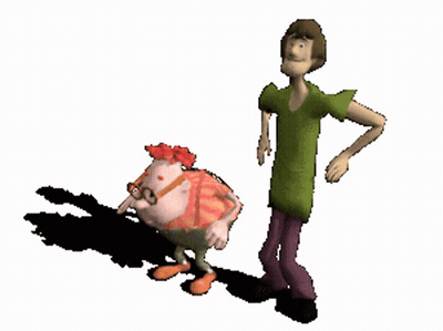 Cartoon Character Standing Next To Another GIF