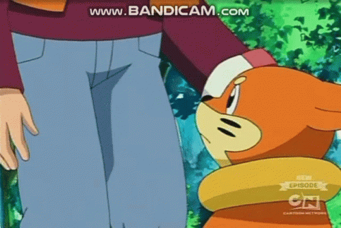 Cartoon Character Standing Next To Person With Bandicam GIF