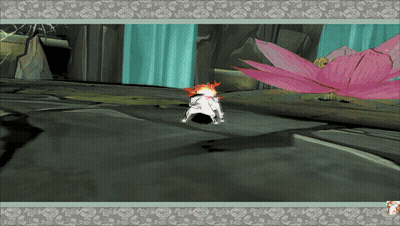 Cartoon Character Standing Next To Pink Flower GIF