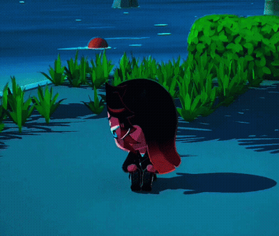 Cartoon Character Standing Next To White Rabbit GIF