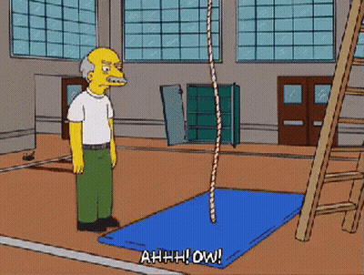 Cartoon Character Standing On Blue Mat Saying Ahhhh Low GIF