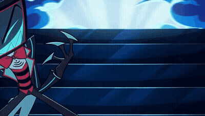 Cartoon Character Standing On Blue Staircase GIF
