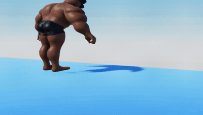 Cartoon Character Standing On Blue Surface GIF