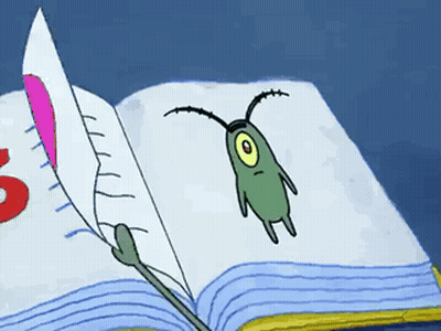 Cartoon Character Standing On Book With 5 GIF