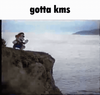 Cartoon Character Standing On Cliff Overlooking Ocean GIF