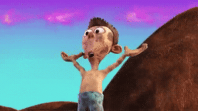 Cartoon Character Standing On Hill GIF
