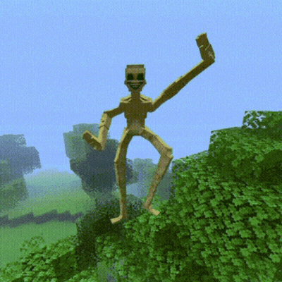 Cartoon Character Standing On Hill With Trees GIF