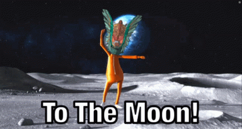 Cartoon Character Standing On Moon GIF