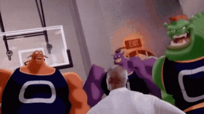 Cartoon Character Standing On Moon Saying Holy Shit GIF