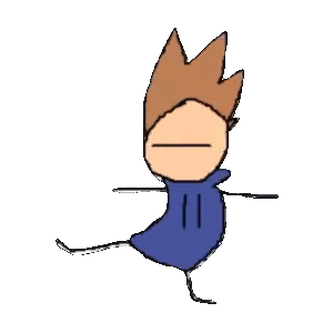 Cartoon Character Standing On One Leg Sticker