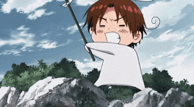 Cartoon Character Standing On Rock Holding Sword GIF