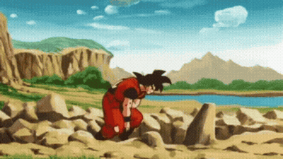 Cartoon Character Standing On Rocks In Desert GIF