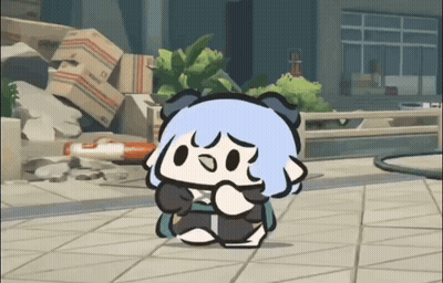 Cartoon Character Standing On Sidewalk With Boxes GIF