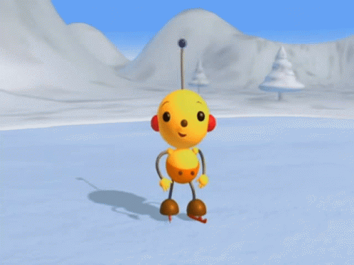 Cartoon Character Standing On Snow GIF