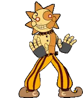 Cartoon Character Sun Head Striped Pants Sticker