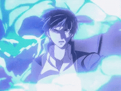 Cartoon Character Surrounded By Blue Lightning Storm GIF