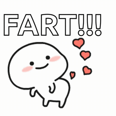 Cartoon Character Surrounded By Hearts And Fart GIF