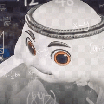 Cartoon Character Surrounded By Math Equations X-Y GIF