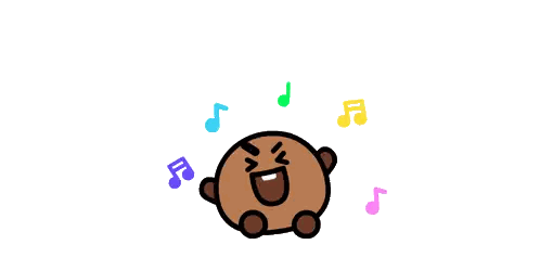 Cartoon Character Surrounded By Music Notes Sticker