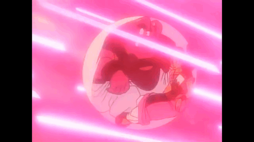 Cartoon Character Surrounded By Pink Light Sphere GIF
