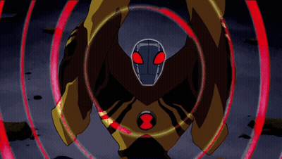 Cartoon Character Surrounded By Red Lights GIF