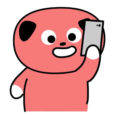 Cartoon Character Taking Selfie Sticker