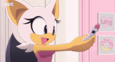 Cartoon Character Taking Selfie With Love On Wall GIF