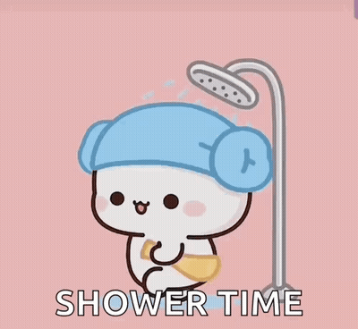 Cartoon Character Taking Shower GIF